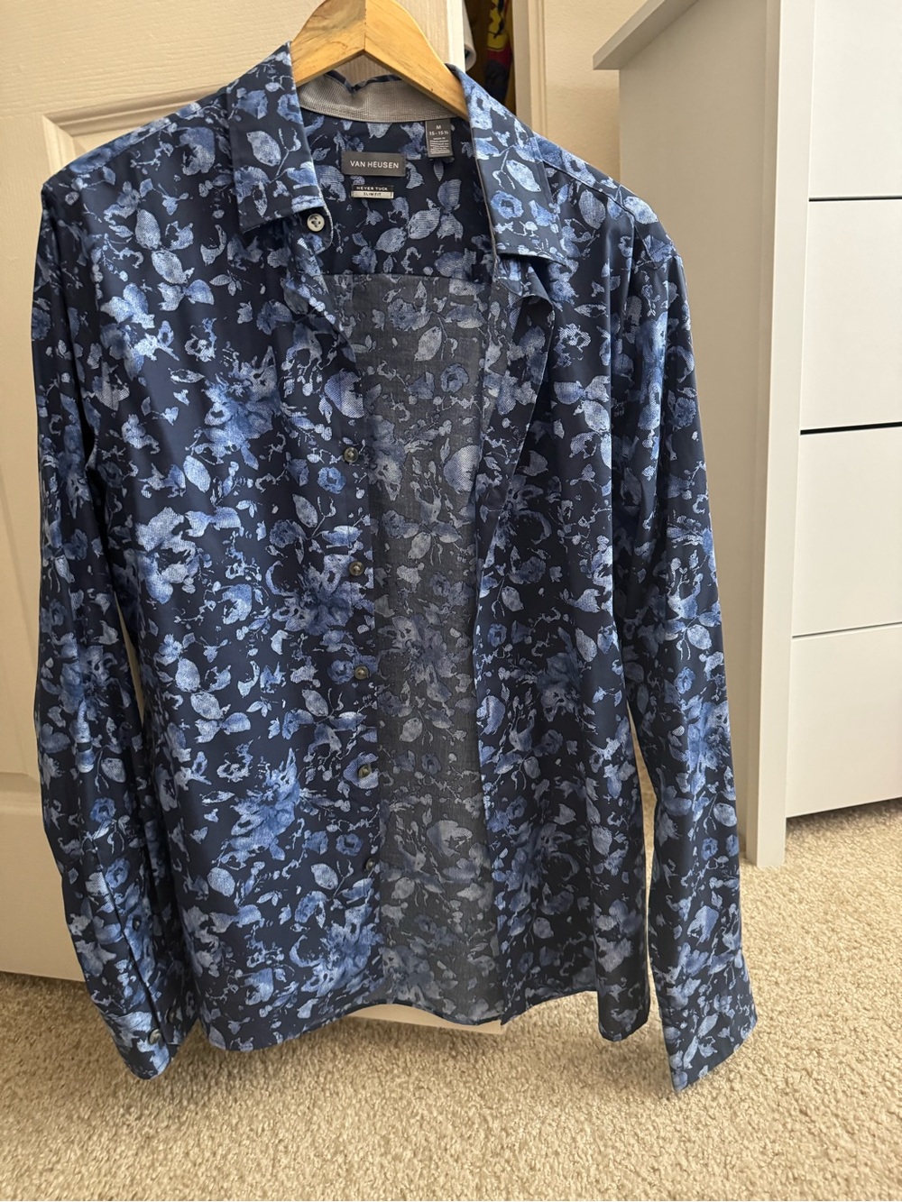 Van Heusen Navy and Light Blue Floral Shirt